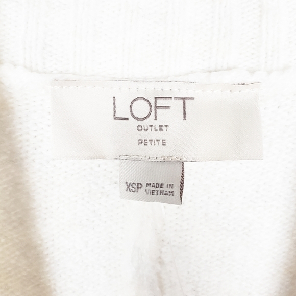 LOFT Outlet striped sweater quarter sleeves fall autumn - Picture 3 of 5